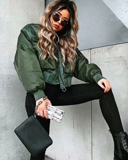 Damska kurtka przejściowa długości crop