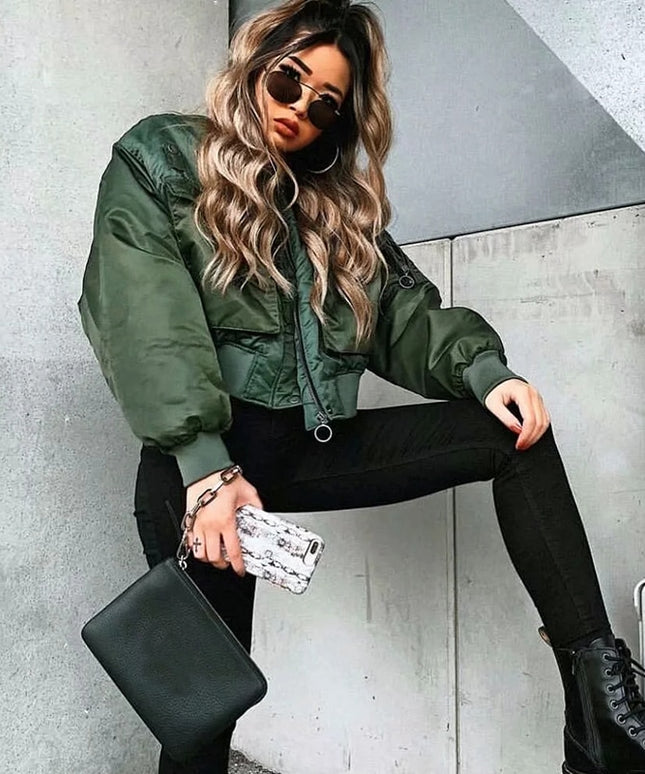 Damska kurtka przejściowa długości crop