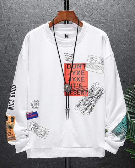 Męska bluza bez kaptura z nadrukami