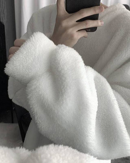 Męska bluza polarowa oversize z kapturem