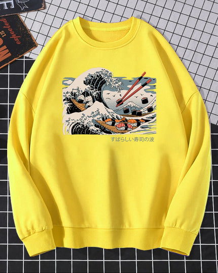 Męska bluza bez kaptura z nadrukowanym obrazkiem