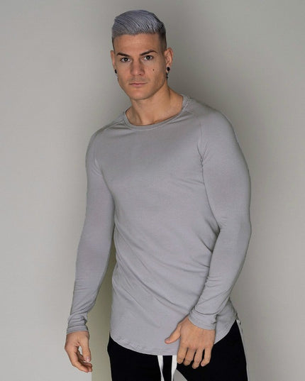 Męska koszulka z długim rękawem o prostym kroju