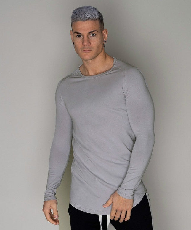Męska koszulka z długim rękawem o prostym kroju