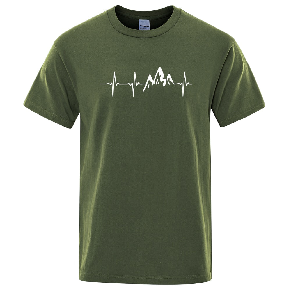 Męski T-shirt z nadrukiem z motywem gór