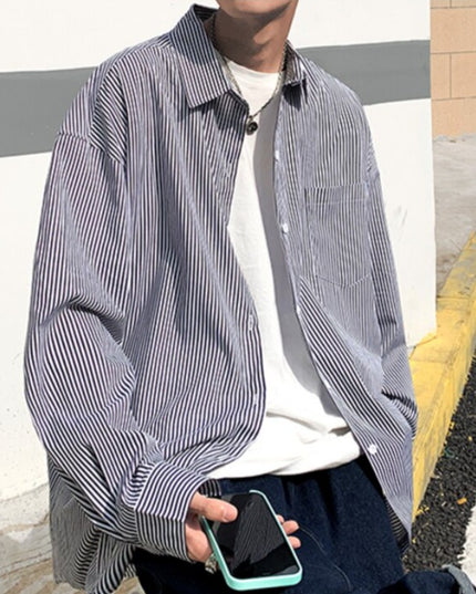 Męska koszula o kroju oversize w paski