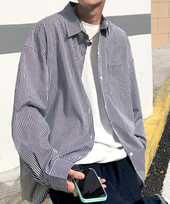 Męska koszula o kroju oversize w paski