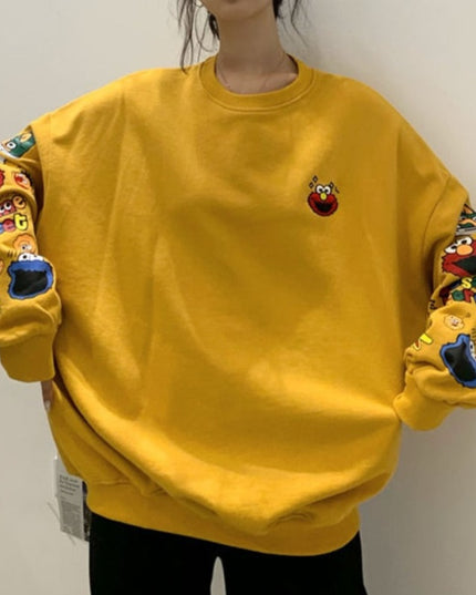 Damska bluza crewneck z nadrukami z ulicy sezamkowej