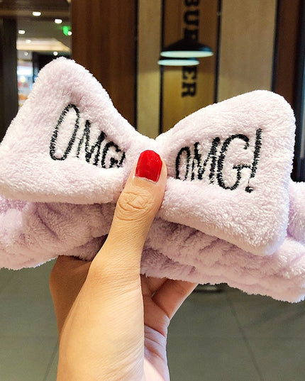 Opaska do włosów z dużą kokardą i napisem OMG!