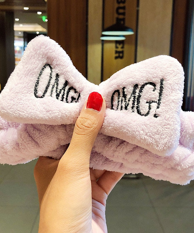 Opaska do włosów z dużą kokardą i napisem OMG!