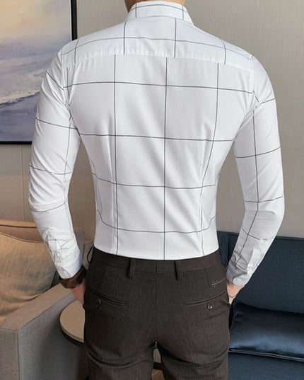 Męska koszula dopasowana w kratę