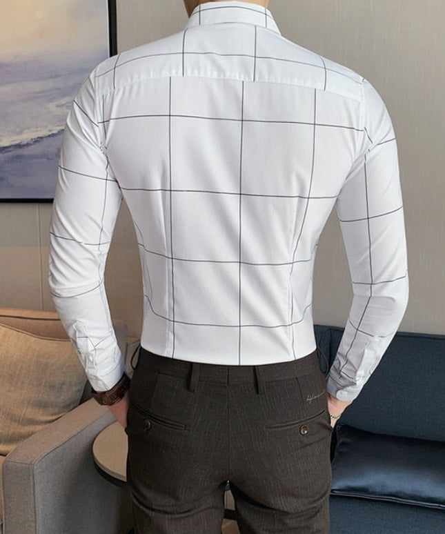 Męska koszula dopasowana w kratę