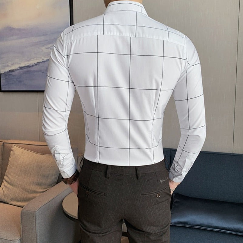 Męska koszula dopasowana w kratę