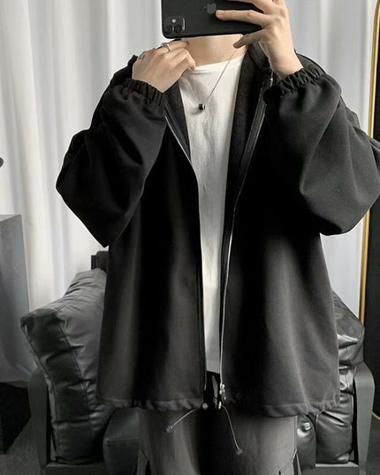 Męska bluza oversize z kapturem zapinana na suwak