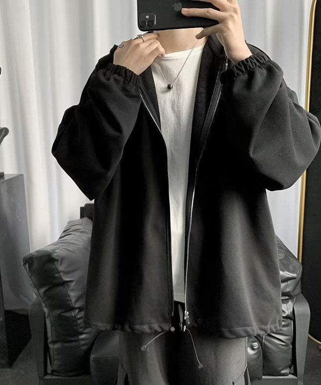 Męska bluza oversize z kapturem zapinana na suwak