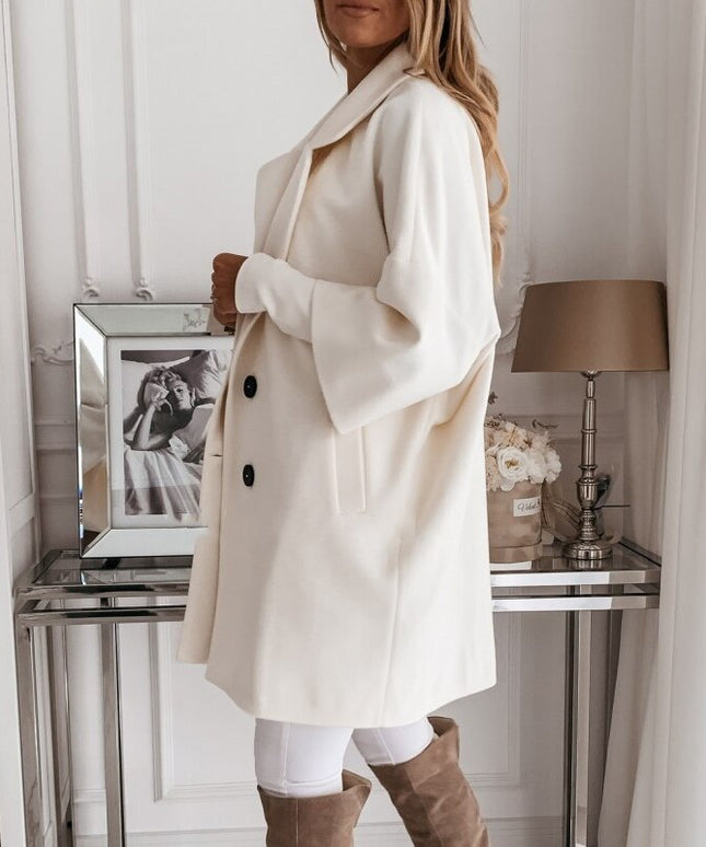 Płaszcz damski klasyczny dwurzędowy oversize