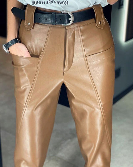 Damskie spodnie skórzane