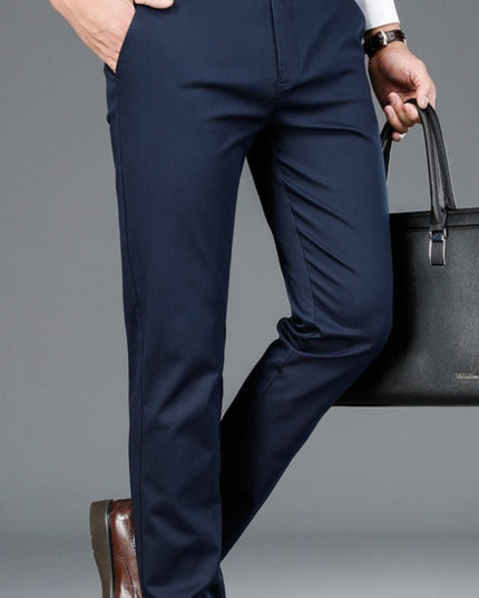 Męskie spodnie eleganckie z dodatkiem włókna bambusowego