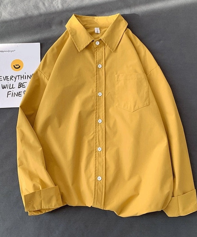 Męska koszula gładka o kroju oversize