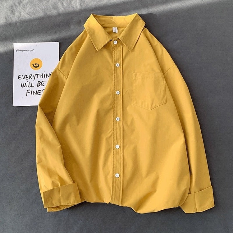 Męska koszula gładka o kroju oversize