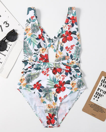 Jednoczęściowy strój kąpielowy monokini z paskiem w talii