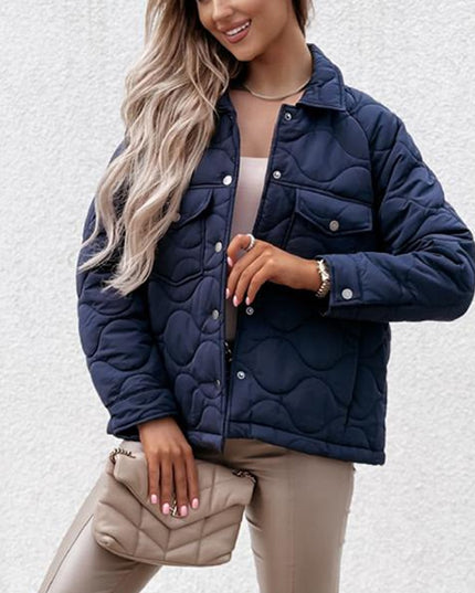 Damska kurtka zimowa krótka z kieszeniami