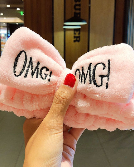 Opaska do włosów z dużą kokardą i napisem OMG!