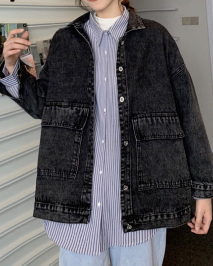 Damska kurtka jeansowa klasyczna o kroju oversize