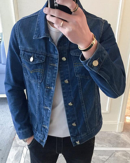 Męska kurtka jeansowa klasyczna o prostym kroju