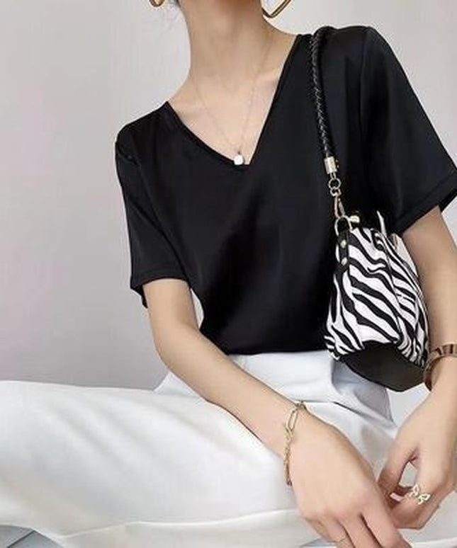 Damski T-shirt z satynowej tkaniny