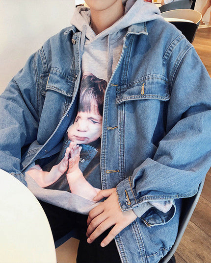 Męska kurtka jeansowa klasyczna oversize