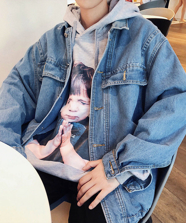 Męska kurtka jeansowa klasyczna oversize