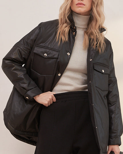 Damska kurtka przejściowa koszulowa ocieplana