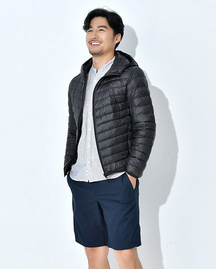 Męska kurtka zimowa pikowana z kapturem