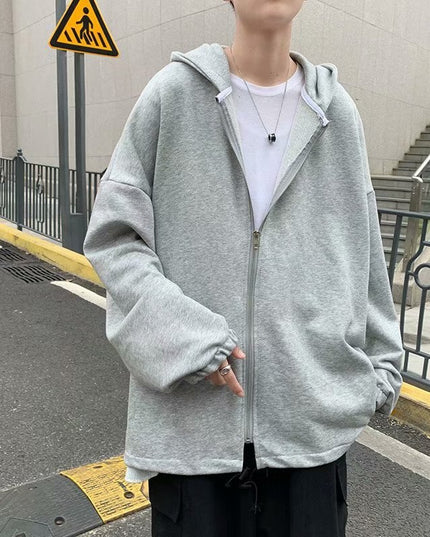 Męska bluza oversize z kapturem zapinana na suwak