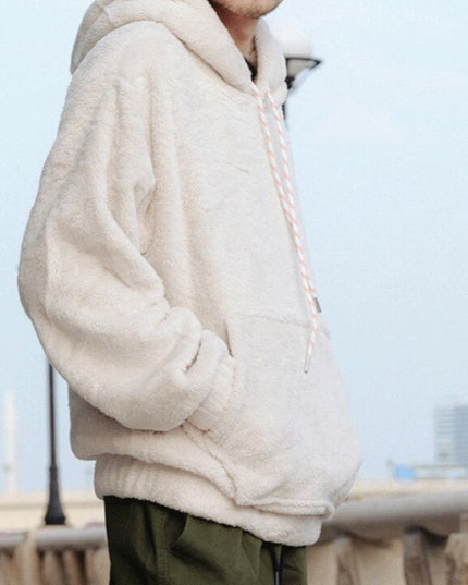 Męska bluza polarowa z kapturem i kieszenią