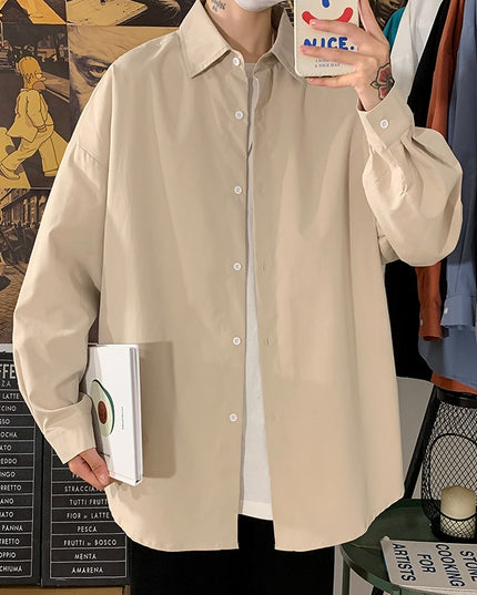 Męska koszula gładka o luźnym kroju