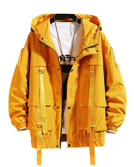 Męska kurtka przejściowa luźna z kapturem