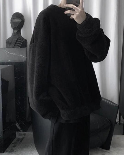 Męska bluza polarowa oversize z kapturem