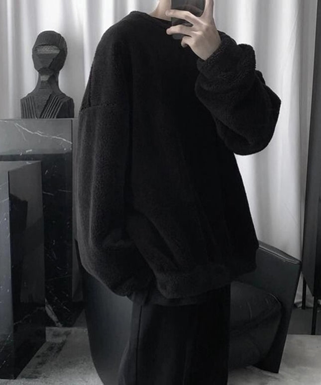 Męska bluza polarowa oversize z kapturem