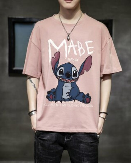 Męski T-shirt kreskówkowym motywem
