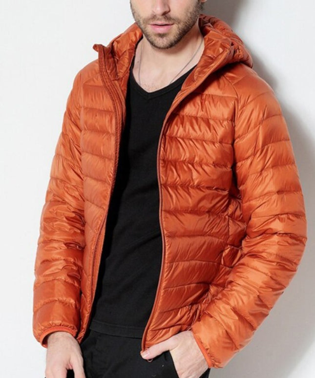 Męska kurtka zimowa pikowana z kapturem