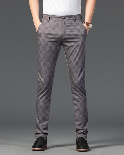 Męskie spodnie chinosy w kratę