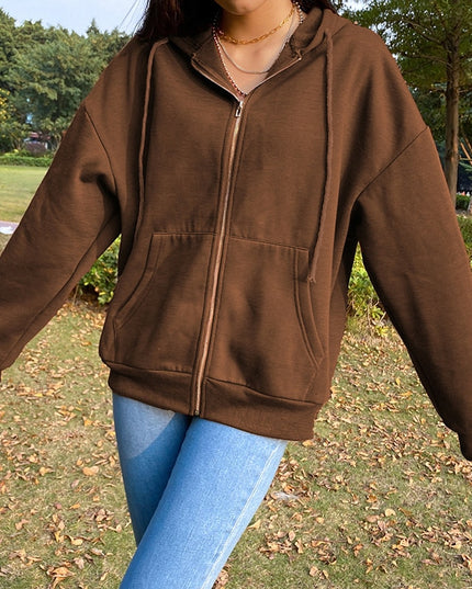 Damska bluza oversize z kapturem rozpinana