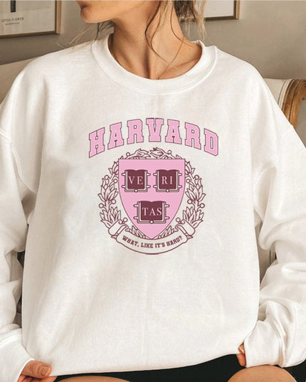 Damska bluza bez kaptura z napisem HARVARD