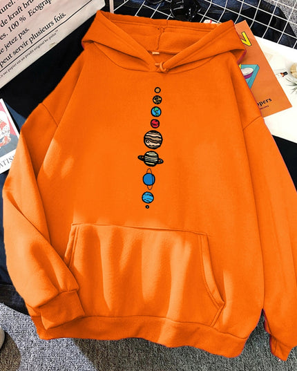 Męska bluza z kapturem z nadrukiem układu słonecznego