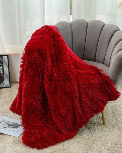 Miękki koc z długim włosiem