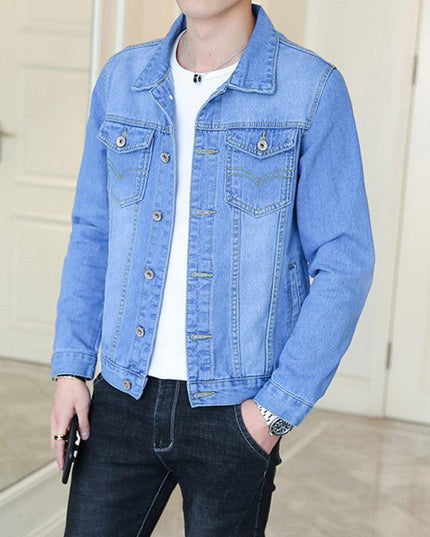 Męska kurtka jeansowa klasyczna o prostym kroju
