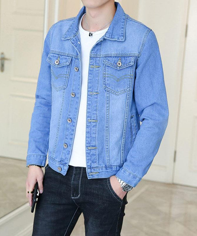Męska kurtka jeansowa klasyczna o prostym kroju