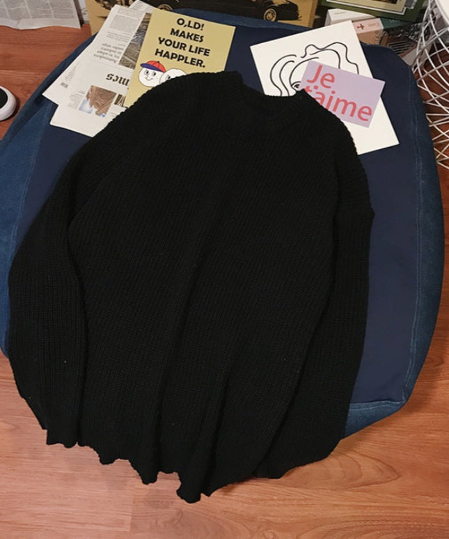 Męski sweter oversize z dekoltem w łódkę