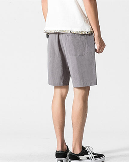 Męskie szorty z materiału imitującego len